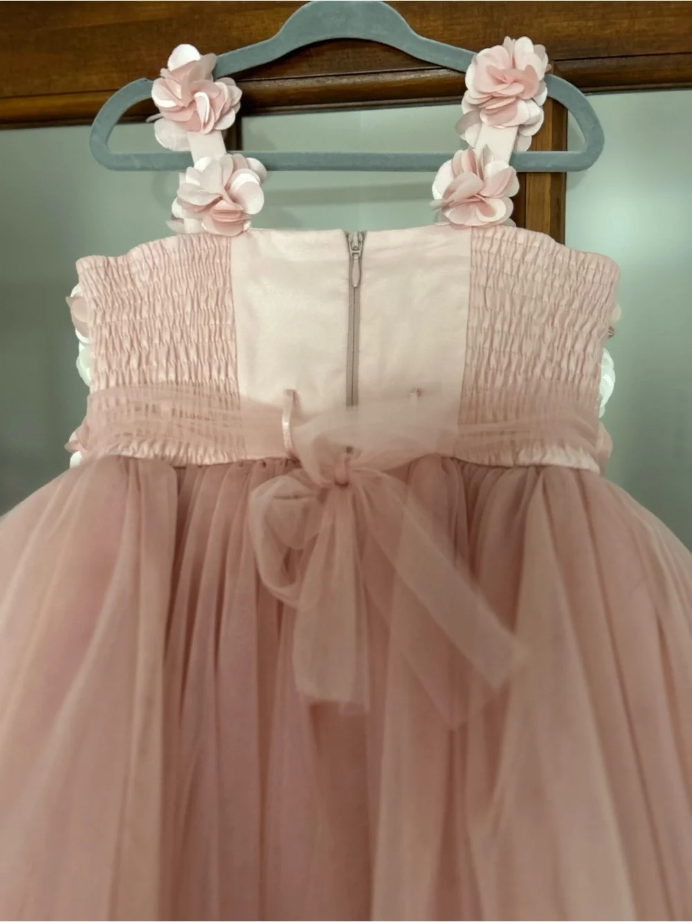 Rose Campanula Blush Pink and White Tulle Party Dress